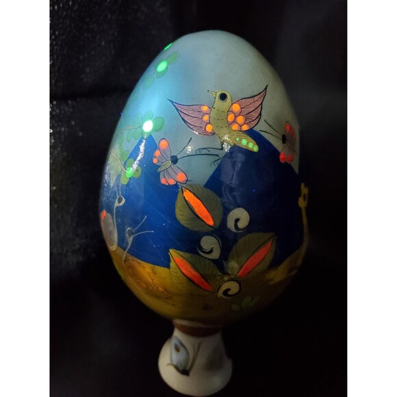 GLOWS* Tonala Mexico papier-mâché egg by‎ Mateo Ser-Mel - Picture 8 of 10